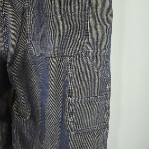 Men's Y2K No Boundaries Caurpenter Black Corduroy Baggy Jeans 38x32 - Picture 5 of 10